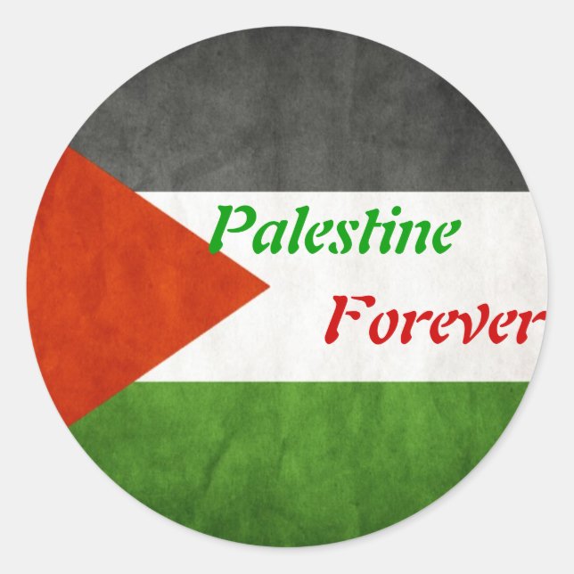 Redonda Palestina por siempre Pegatina (Anverso)