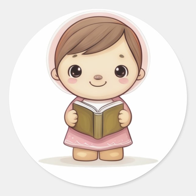 Redonda Pals de la Biblia 1 Pegatina (Anverso)