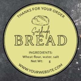 Redonda Pan De Suelo Amarillo Claro Gracias Pegatina