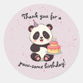 Redonda Panda Birthday Pegatina
