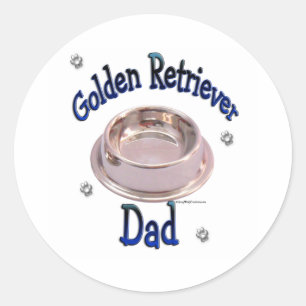 Redonda Papá recuperador de oro - Pegatina