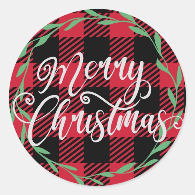 Redonda Paquete Pegatina de la ronda navideña navideña nav (Anverso)