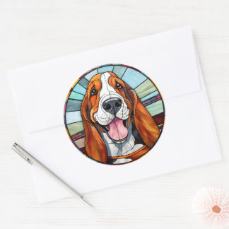 Redonda Paquete Pegatina de perro en Bloodhound