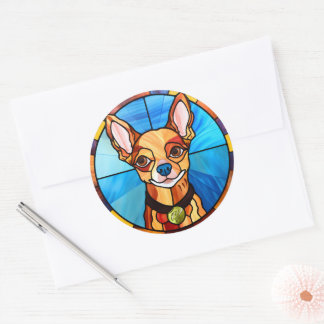Redonda Paquete Pegatina de perros Chihuahua