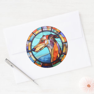 Redonda Paquete Pegatina de perros de Greyhound