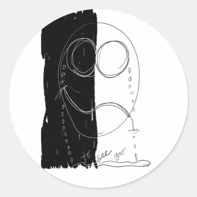 Redonda Para verla pegatina (Anverso)