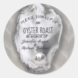 Redonda Parejas Ducha Oyster Roast Classic Ronda Pegatina
