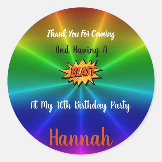 Redonda Parque de diversiones Gracias Pegatina (Anverso)