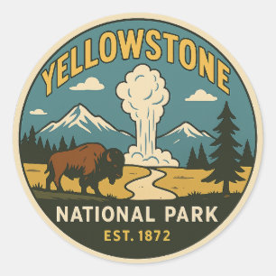 Redonda Parque nacional Yellowstone - Pegatina