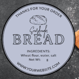 Redonda Pastel Gray Sourdough Bread Gracias Pegatina