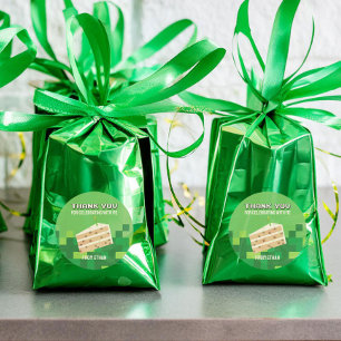 Redonda Pastel Pixelado Gracias Pegatina Círculo