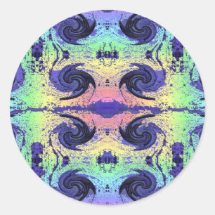 Redonda Pastel Swirl Pegatina