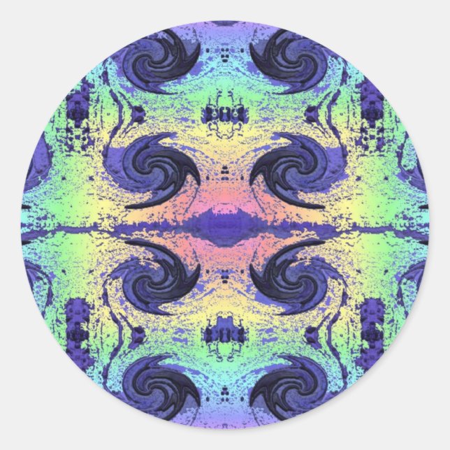 Redonda Pastel Swirl Pegatina (Anverso)