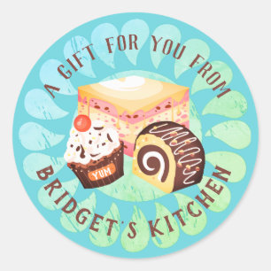 Redonda Pastelería panadería de la cocina del pegatina