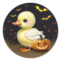 Pato de Halloween con Pegatina de calabaza