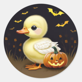 Redonda Pato de Halloween con Pegatina de calabaza