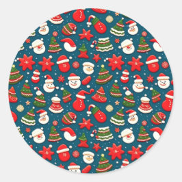 Redonda Patrón de navidades 4 - Pegatina