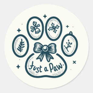 Redonda Paw-liday Cheer: Navidades festivos y Pegatina de