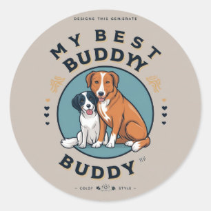 Redonda Pawsome Buddy Pegatina
