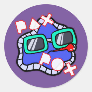 Redonda Pax Pox Purple Pegatina 6