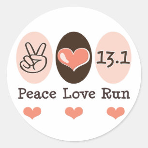 Redonda Peace Love Run 13.1 Half Marathon Pegatina