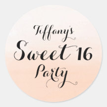 Peach Pastel Ombre Sweet 16 Pegatina