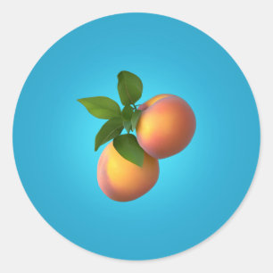 Redonda Peaches Classic Round Pegatina