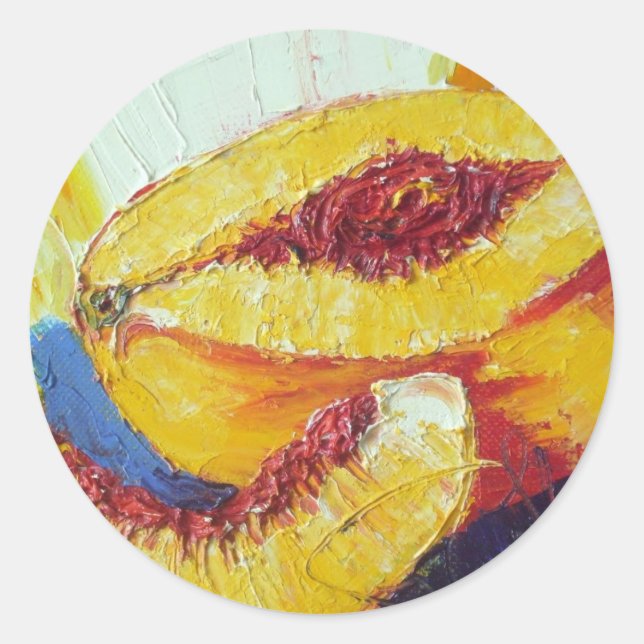 Redonda Peaches Round Pegatina (Anverso)