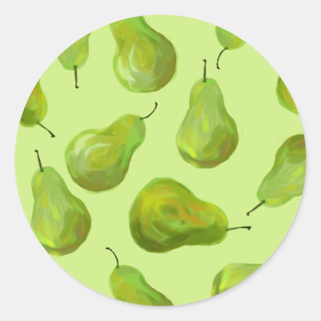 Redonda Pears Original Art Pegatina (Anverso)