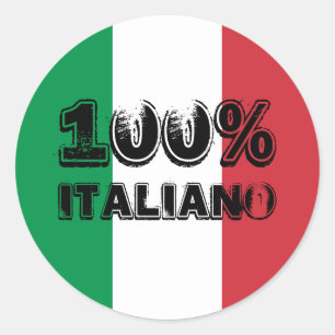 Redonda Pegatina 100% Italiano