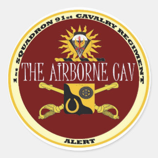 Redonda Pegatina - 1-91ª Cav Airborne