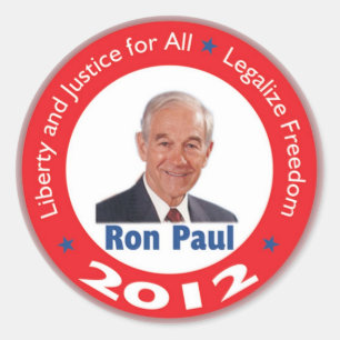 Redonda Pegatina 2012 de Ron Paul