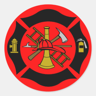 Redonda Pegatina 2 de la cruz maltesa