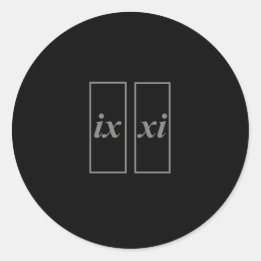 Redonda Pegatina 9-11 ix en números romanos