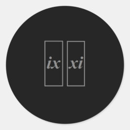 Redonda Pegatina 9-11 ix en números romanos