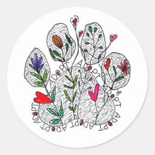 Redonda Pegatina A D O P P Mascota Paw