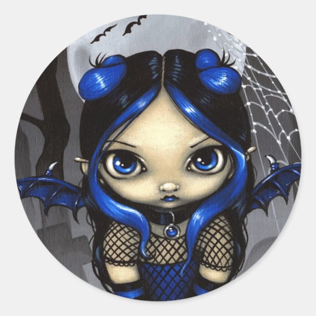 Redonda pegatina "A Little Batty" (Anverso)