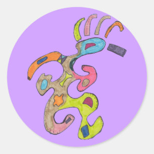 Redonda pegatina abstracto de "hombre de ejecución"