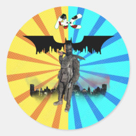 REDONDA PEGATINA AC BAT-MAN