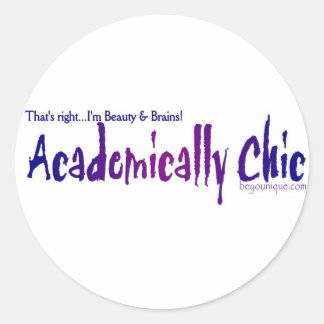 Redonda PEGATINA ACADÉMICAMENTE de MODA por beYOUnique