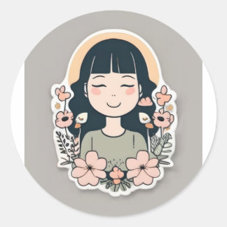 Redonda Pegatina acogedor Cat Nap