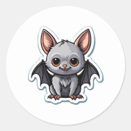 Redonda Pegatina Adorable Bat Bat - Arte Animal Gótico Cut