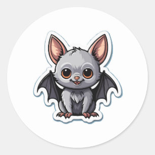 Redonda Pegatina Adorable Bat Bat - Arte Animal Gótico Cut