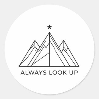 Redonda Pegatina Adventure Mountain Always Look Up