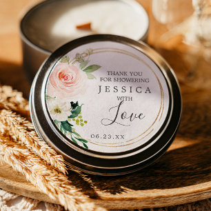 Redonda Pegatina Airy Rubor Shower Favor