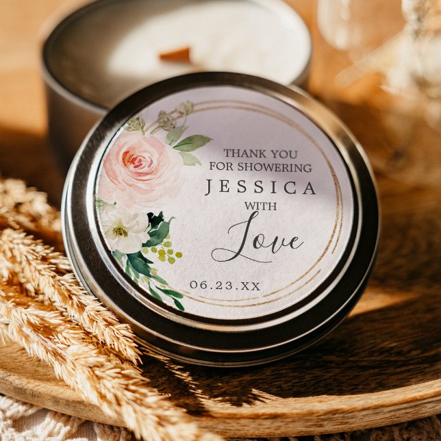 Redonda Pegatina Airy Rubor Shower Favor (Subido por el creador)