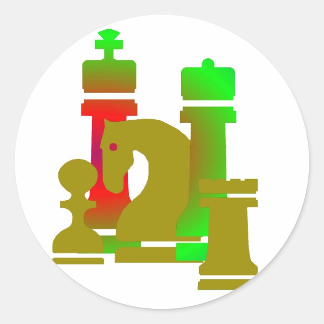 Redonda Pegatina ajedrez/chess sticker (Anverso)