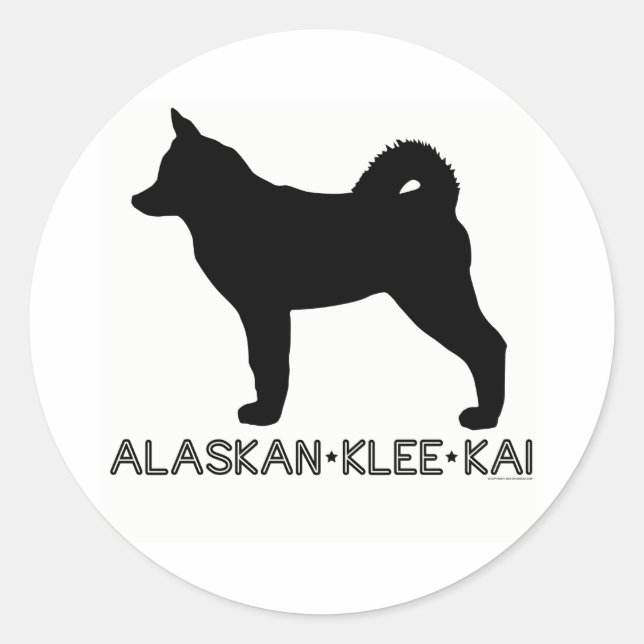 Redonda Pegatina Alaskan Klee Kai (Anverso)