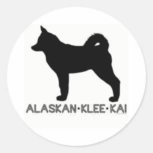 Redonda Pegatina Alaskan Klee Kai