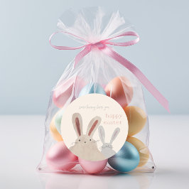 Redonda Pegatina Alegre Feliz Pascua